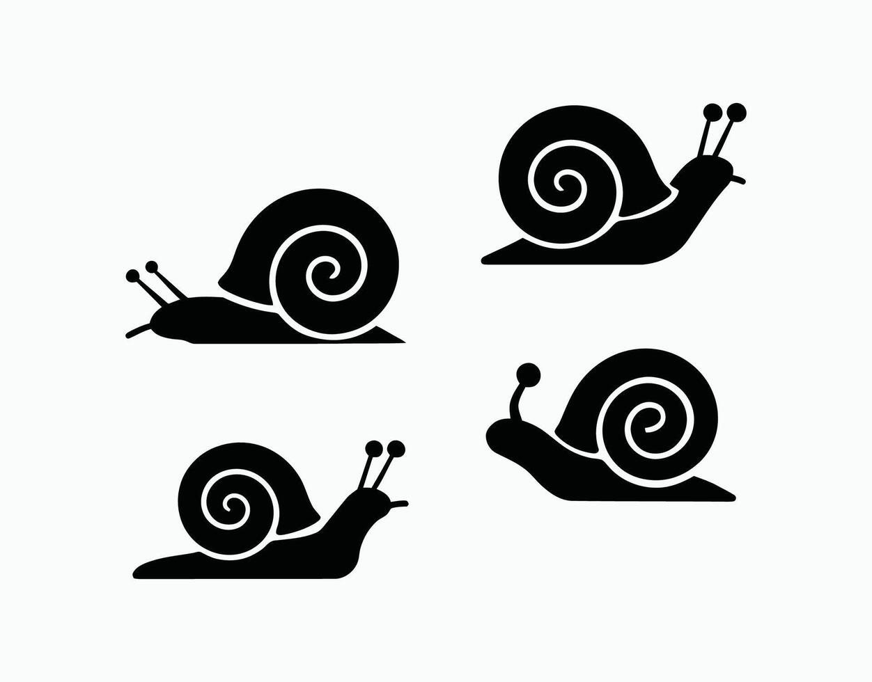 Snail Silhouette Design Collection Template vector