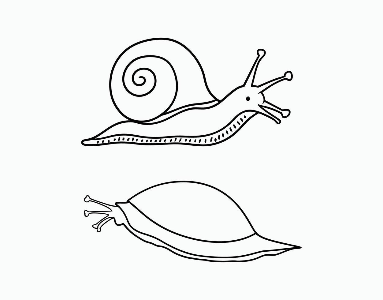 Elegant Snails Silhouette Collection Template vector