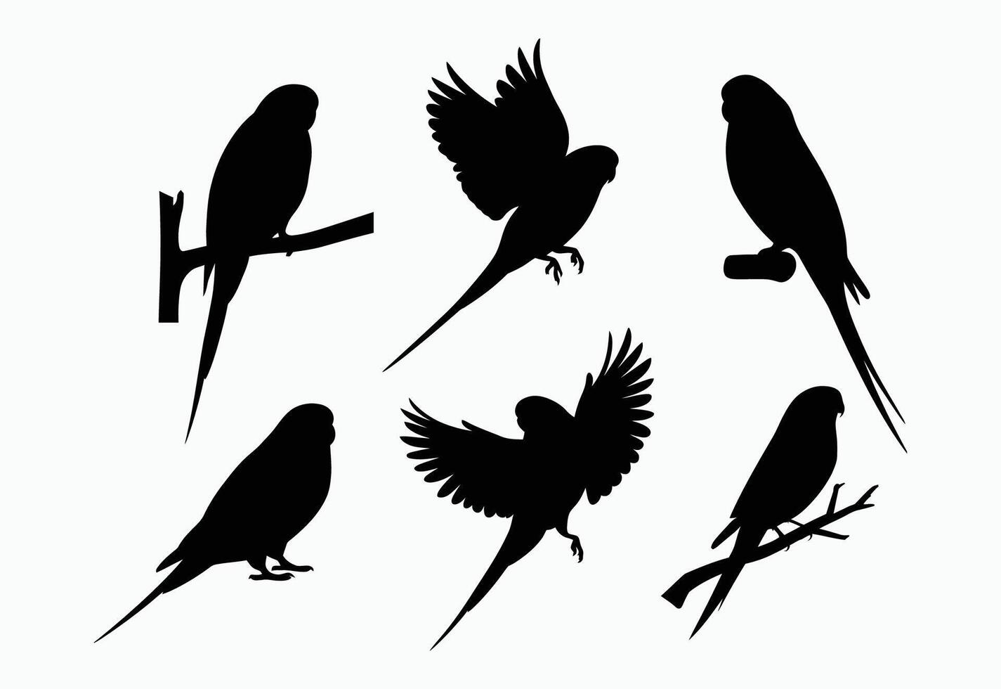 Minimalist Budgie Silhouette EPS Template vector