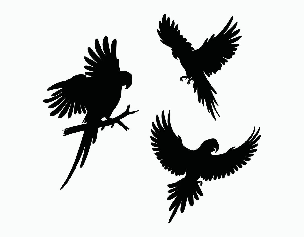 Minimal Parrot Silhouette EPS Template Design vector