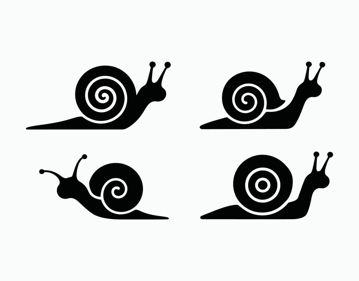 Snails Silhouette Collection vector