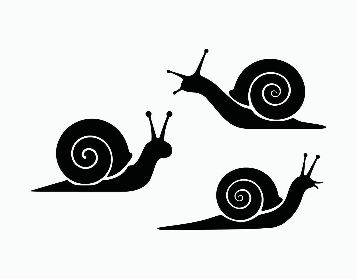Creative Snails Silhouette Collection Template vector