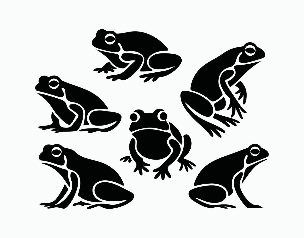 Toad Jump Silhouette Collection Template vector
