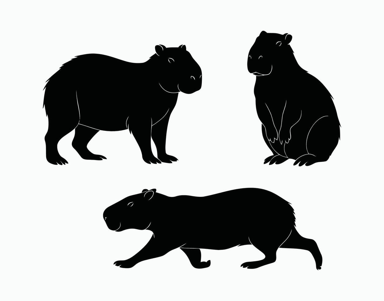 Elegant Capybara Silhouette Template vector