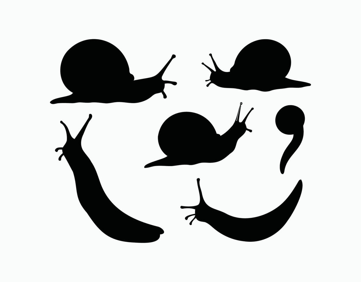 Snails Silhouette Collection Template Design vector