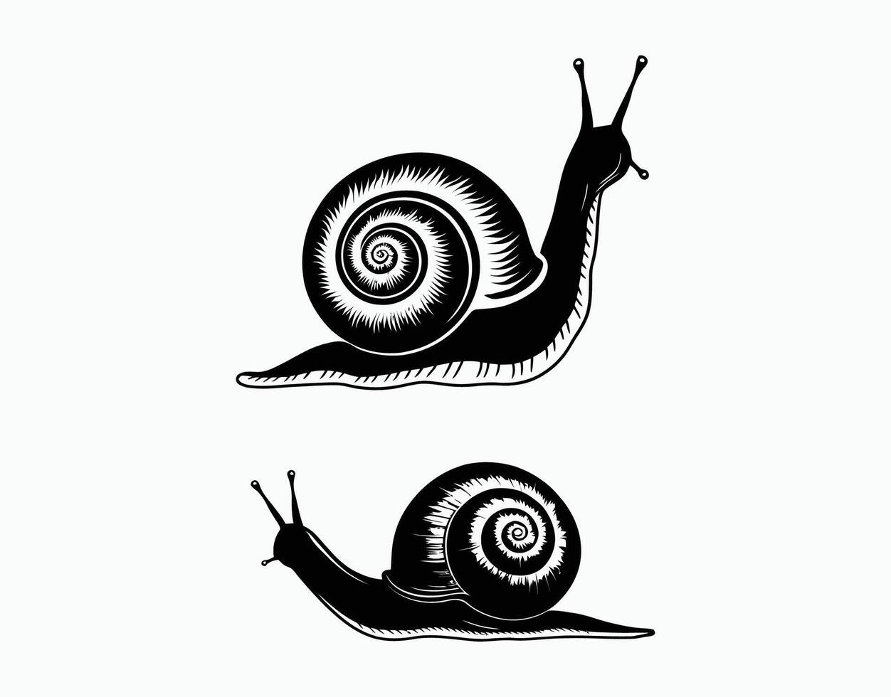 Snails Silhouette Collection Template Illustration vector