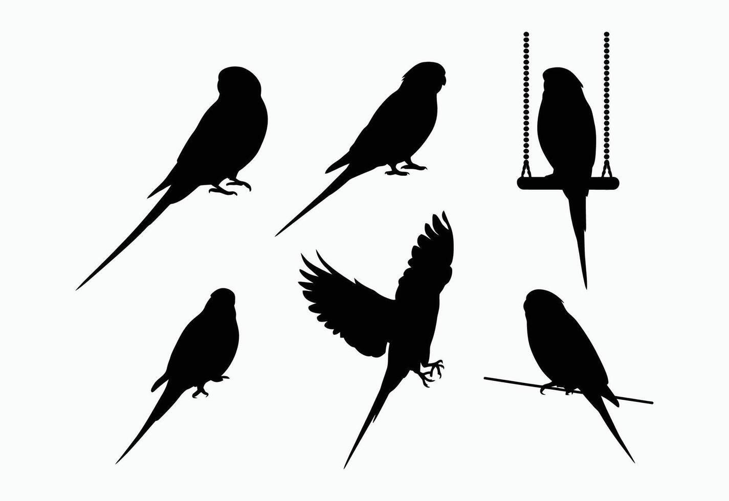 Minimalist Budgie Silhouette Template vector