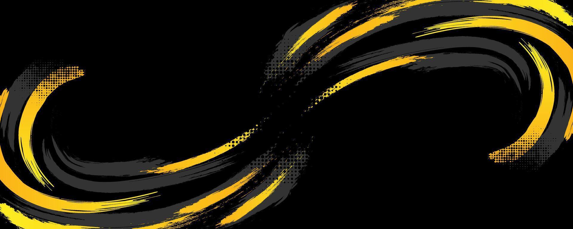 Black and gold abstract background with grunge texture and modern design illustration template vector