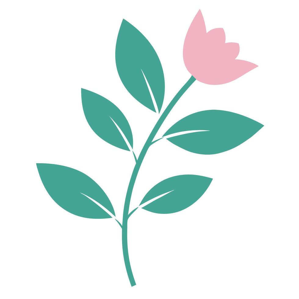 Minimalist Floral Silhouette Botanical Design vector