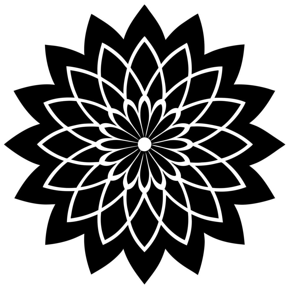 Low Detailed Floral Mandala Silhouette Set with Ornamental and Decorative vector