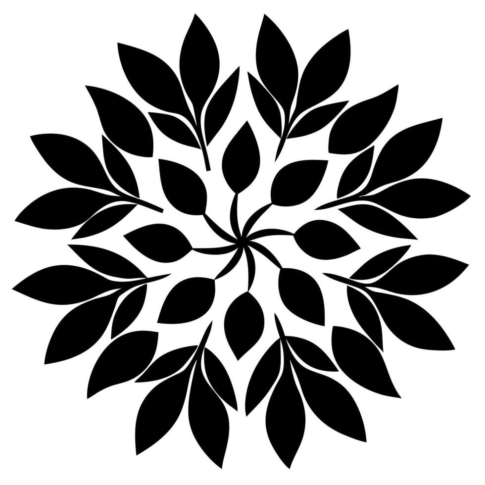 Low Detailed Floral Silhouette with Elegant Decorative Design vector