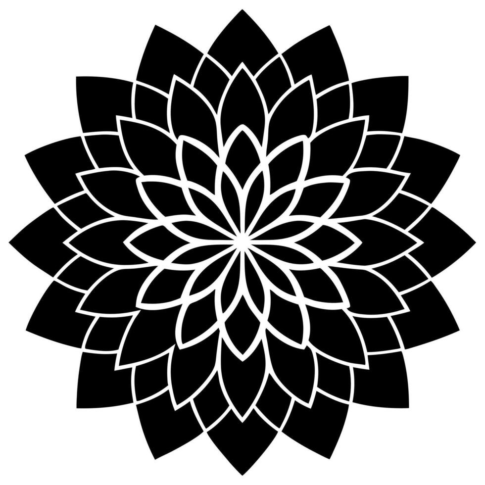 Low Detailed Floral Mandala Silhouette Set with Ornamental and Decorative Patterns vector