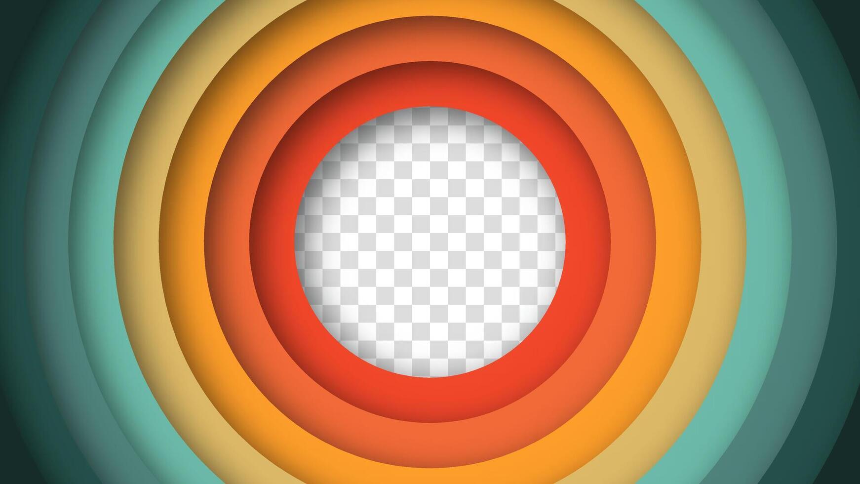 Geometric pattern featuring concentric circles in classic retro colors. Nostalgic 1960s, 1970s, and 1980s aesthetics. vector