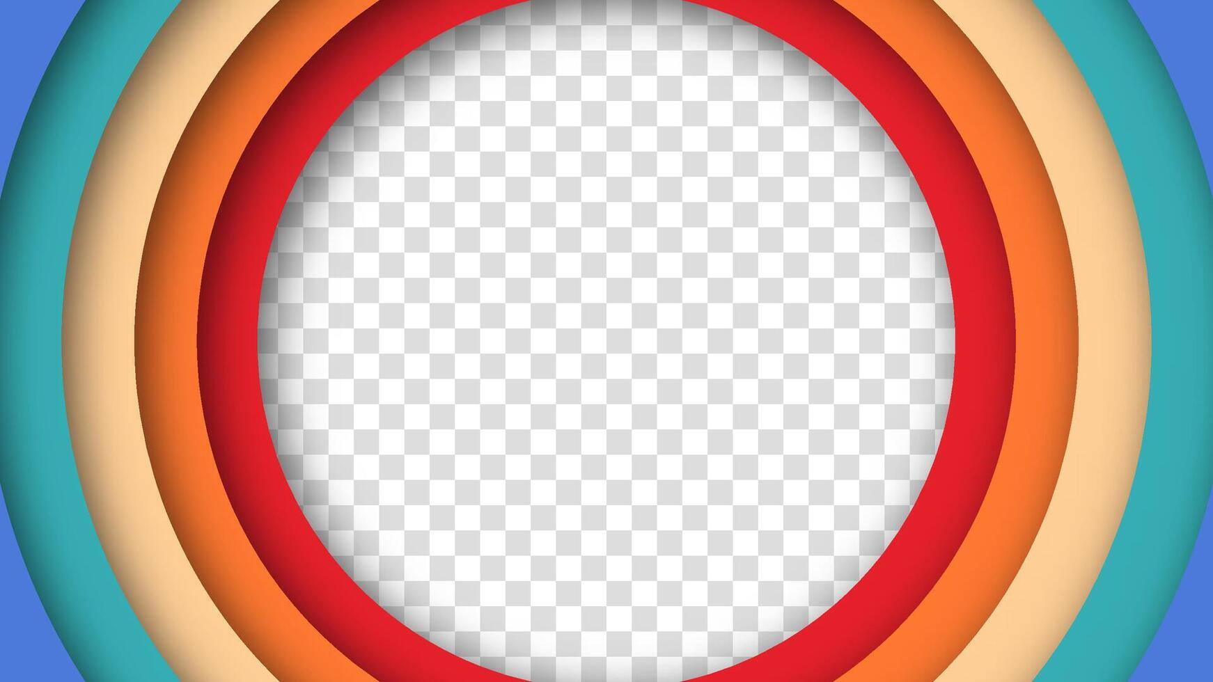 A bold retro background with colorful rings and smooth gradients, inspired by vintage aesthetics of the 60s, 70s, and 80s. This abstract design creates depth and movement. vector