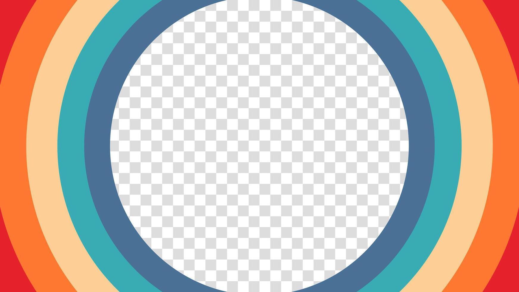 Abstract retro background with dynamic concentric circles in eye-catching colors. Inspired by mid-century trends, this design blends nostalgia with contemporary digital art techniques. vector