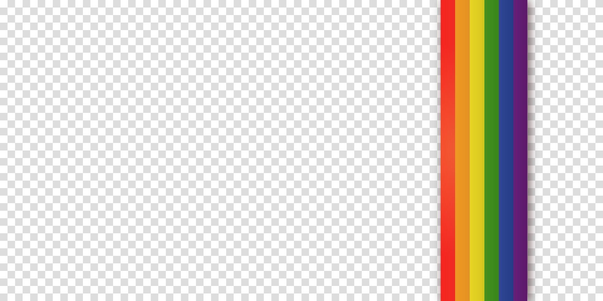 Colorful geometric LGBTQ pride ribbon with rainbow colors on white background. Ideal for Pride Month, History Month, or design projects. vector