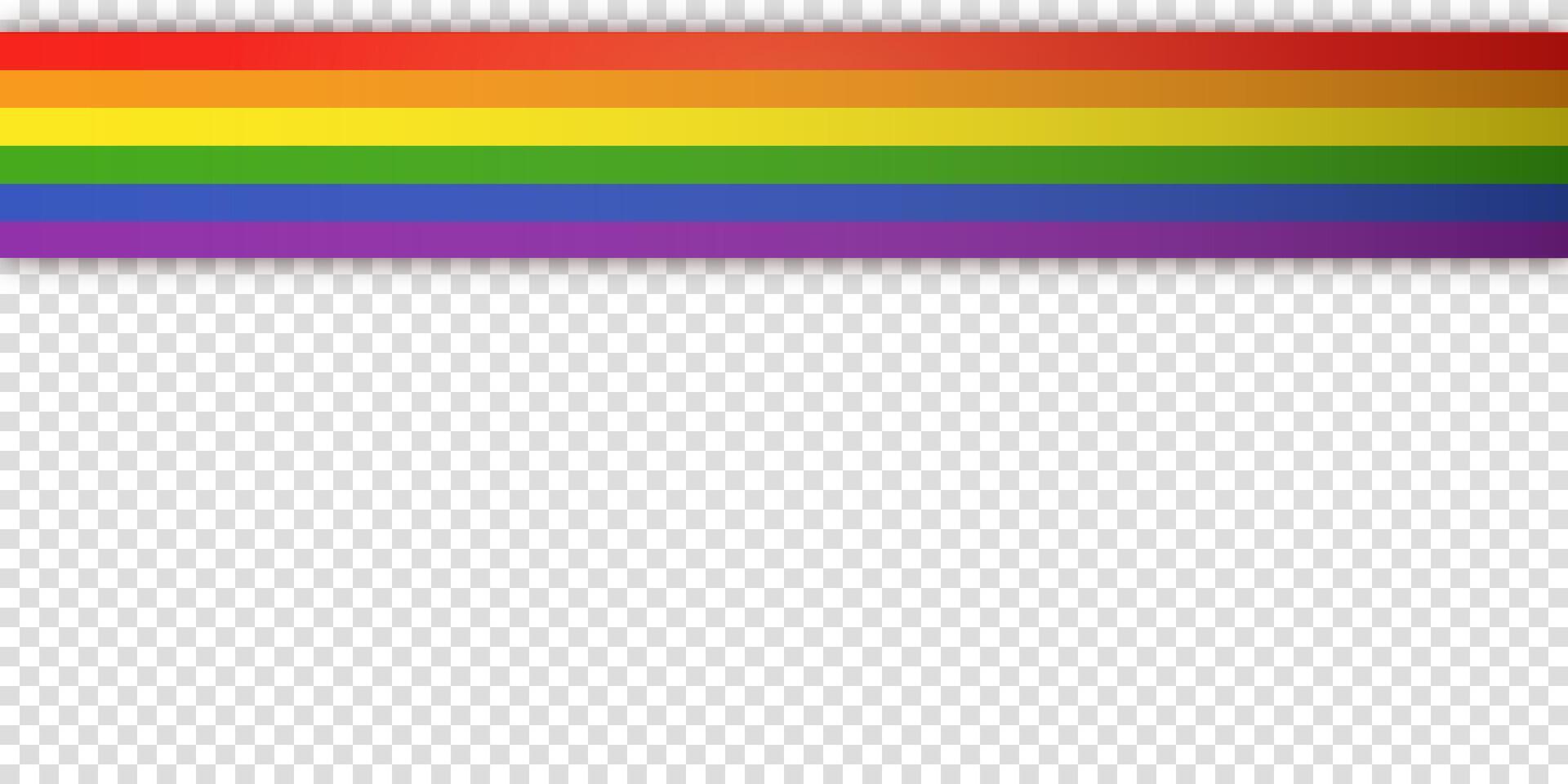 Rainbow-colored LGBTQ pride ribbon in abstract geometric style on white background. Great for Pride Month, History Month, or branding. vector