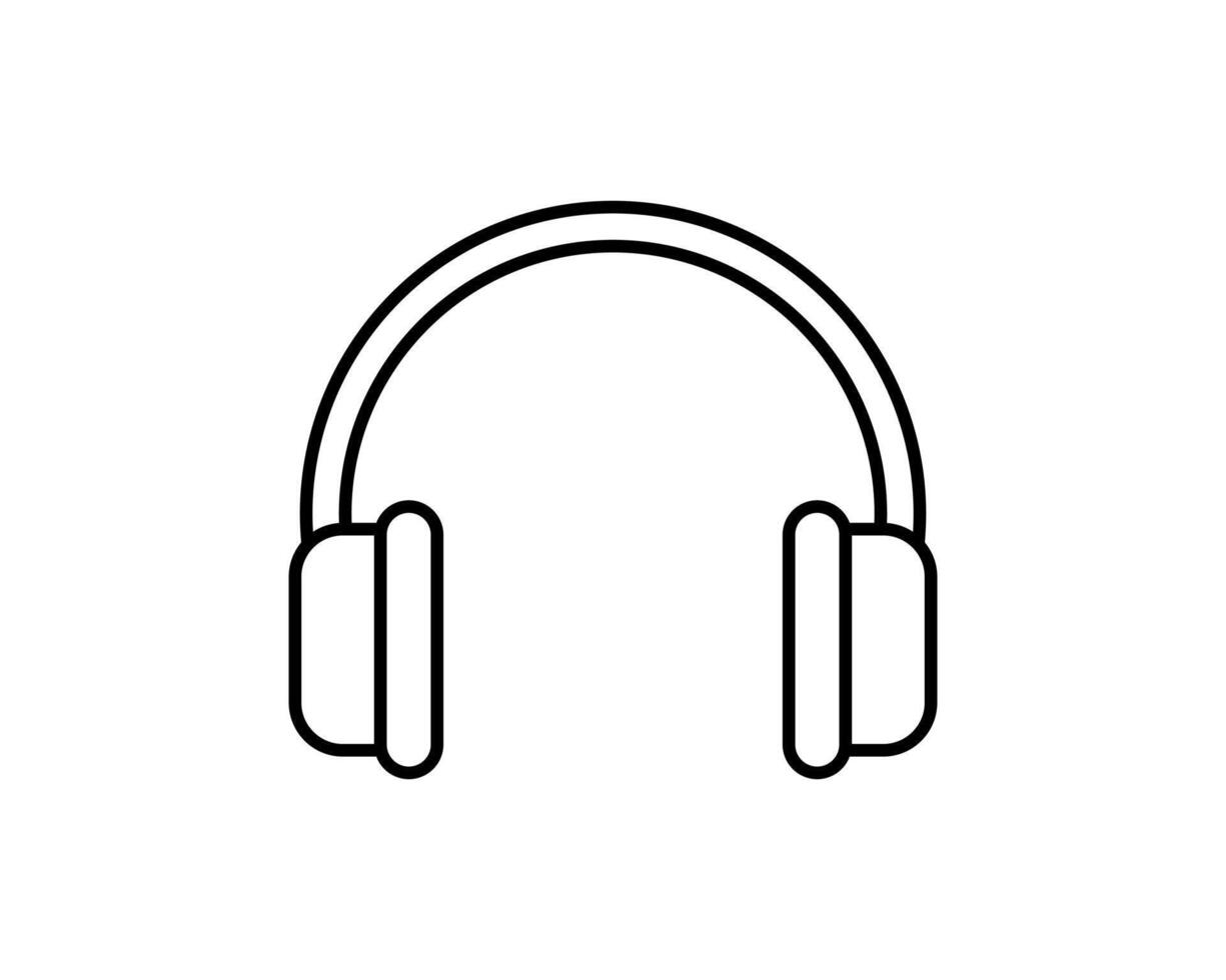 Simple yet striking line art illustration of overear headphones. Perfect for websites, apps, or any project needing a clean, modern audio icon. vector