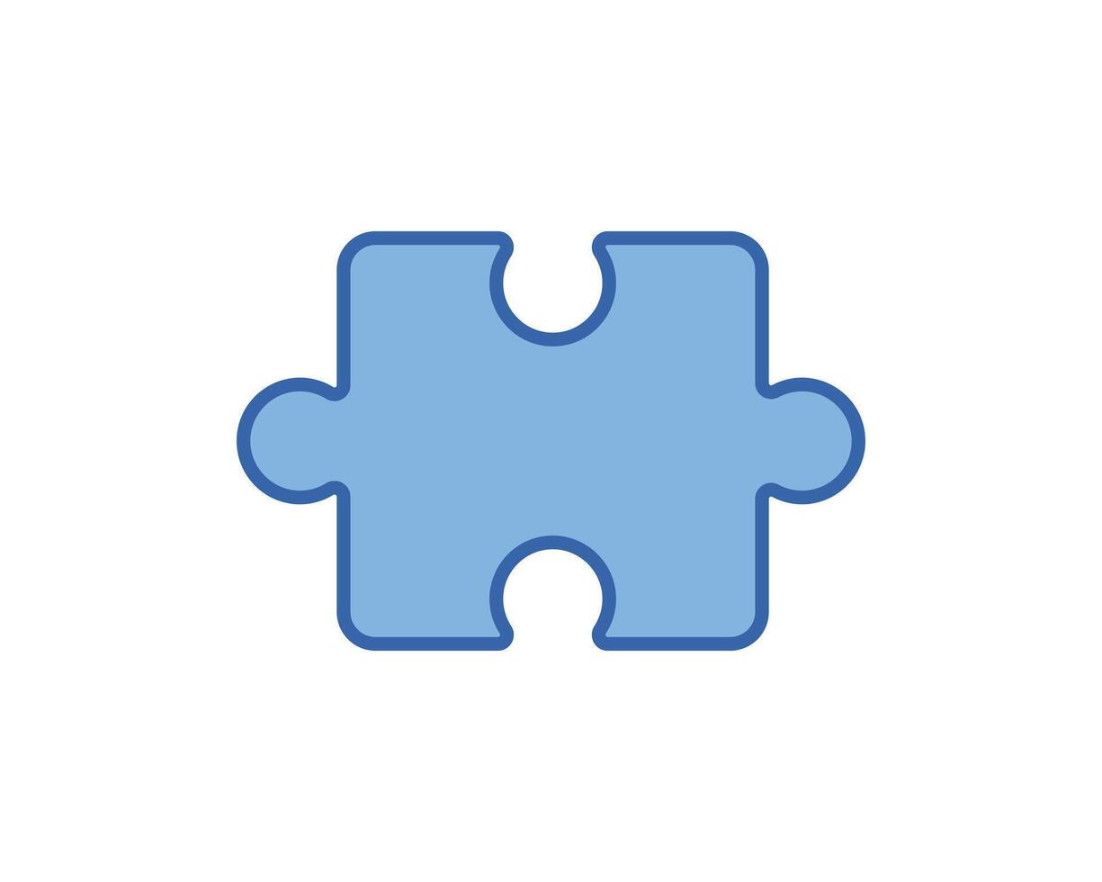 Clean, modern puzzle piece icon. Perfect for websites, apps, presentations, and infographics needing a connection, solution, or teamwork theme. Simple, flat design easily integrates into any project. vector