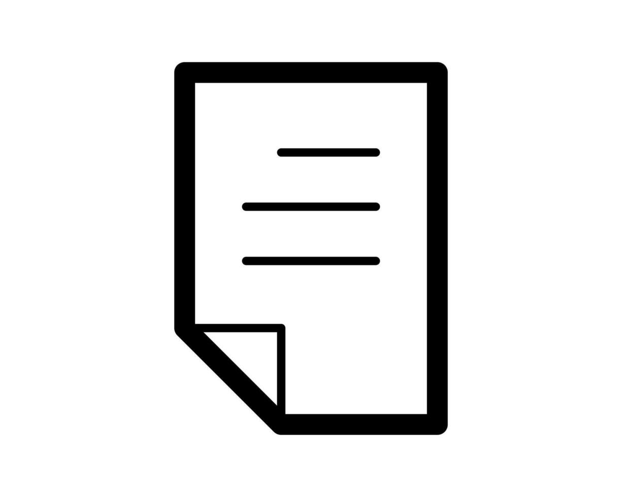 Bold black outline document icon, perfect for app interfaces, website design, or presentations needing a clean, modern aesthetic. Versatile and easily scalable for various sizes and resolutions. vector