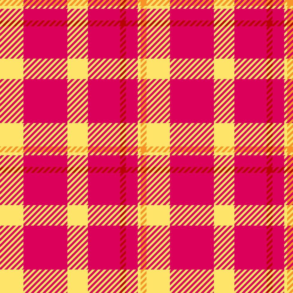 Vibrant pink and yellow plaid pattern. Perfect for textile design, fashion, website backgrounds, or scrapbooking. This bold, geometric design evokes energy and optimism. vector