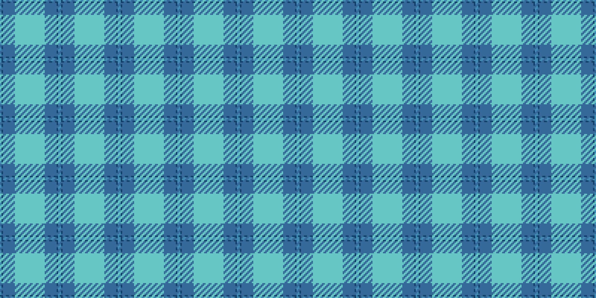 Striped plaid background texture, aesthetic pattern tartan textile. Tweed fabric check seamless in cyan and teal colors. vector