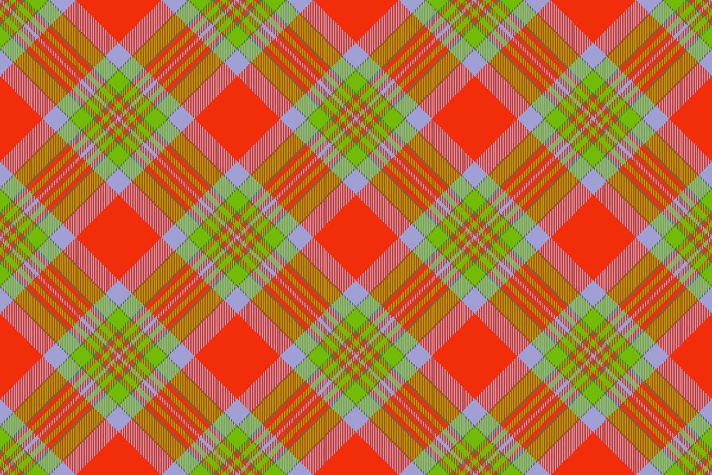 Vibrant diagonal plaid pattern in red, green, and beige. Perfect for textile design, fashion, or website backgrounds. This bold geometric texture offers a versatile, energetic aesthetic. vector