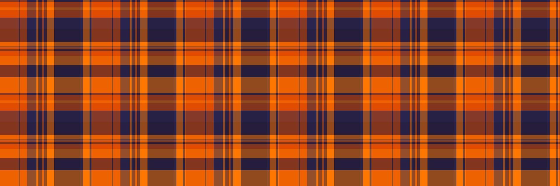 Vibrant orange and navy plaid pattern. Perfect for textile design, fallthemed projects, or adding a touch of rustic charm to your work. vector
