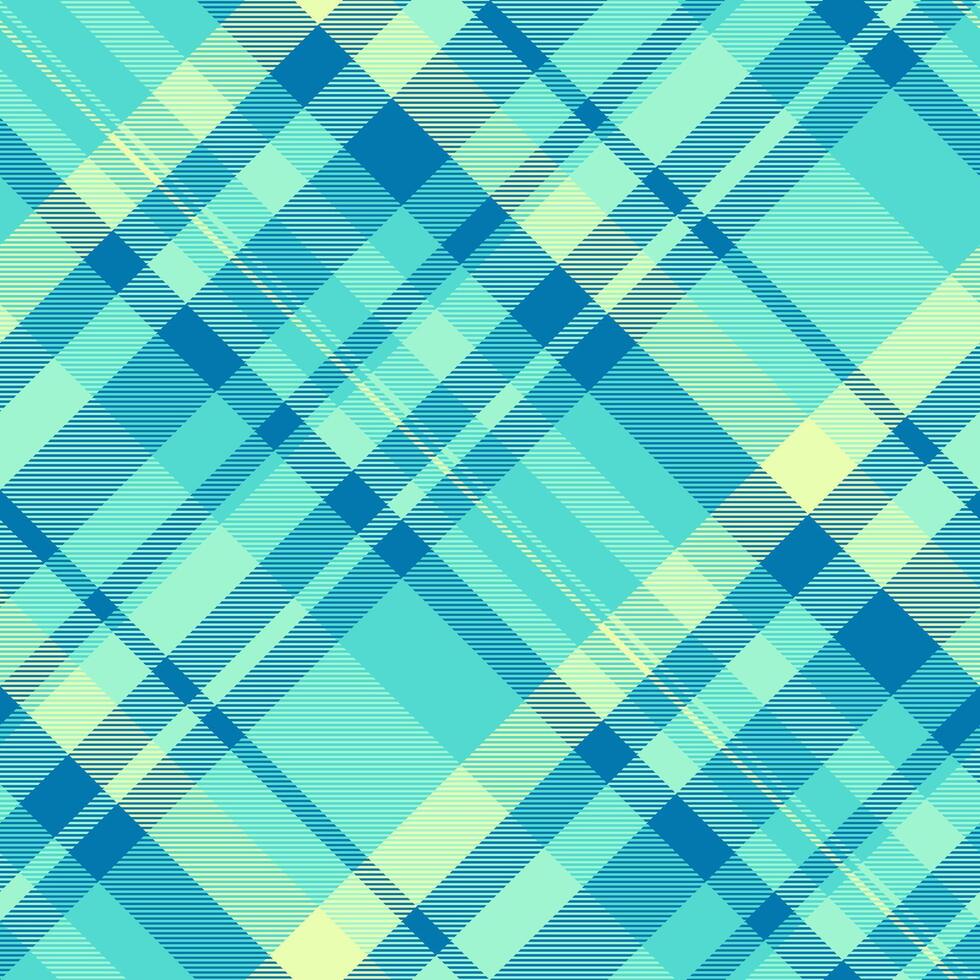 Vibrant teal and pale yellow plaid pattern. Perfect for textile design, website backgrounds, or fashion projects. This refreshing, summery design evokes feelings of tranquility and optimism. vector
