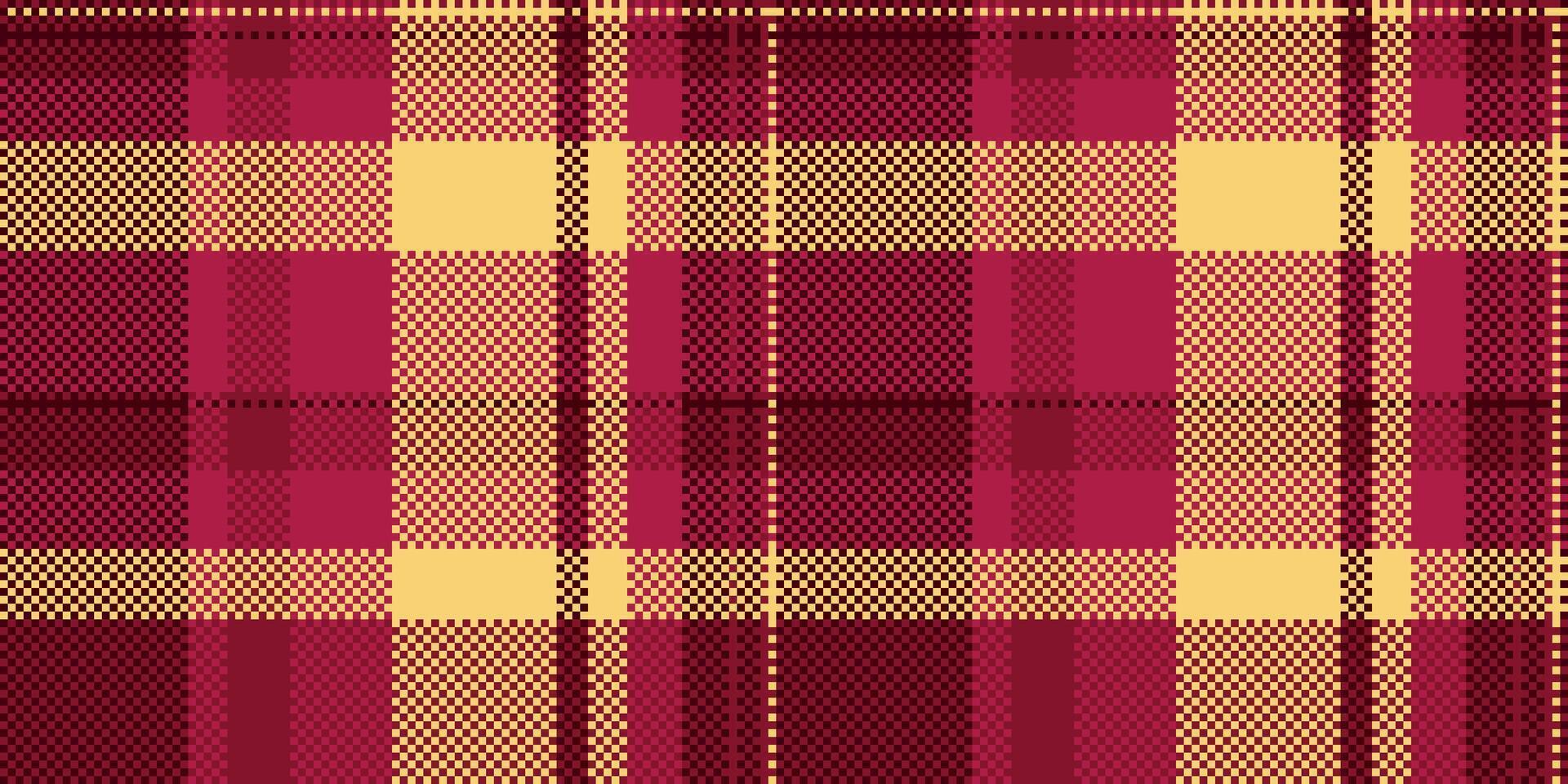 Vibrant red and gold plaid pattern. Perfect for autumnal designs, textile projects, or website backgrounds. This seamless texture offers a warm and inviting feel, symbolizing comfort and tradition. vector