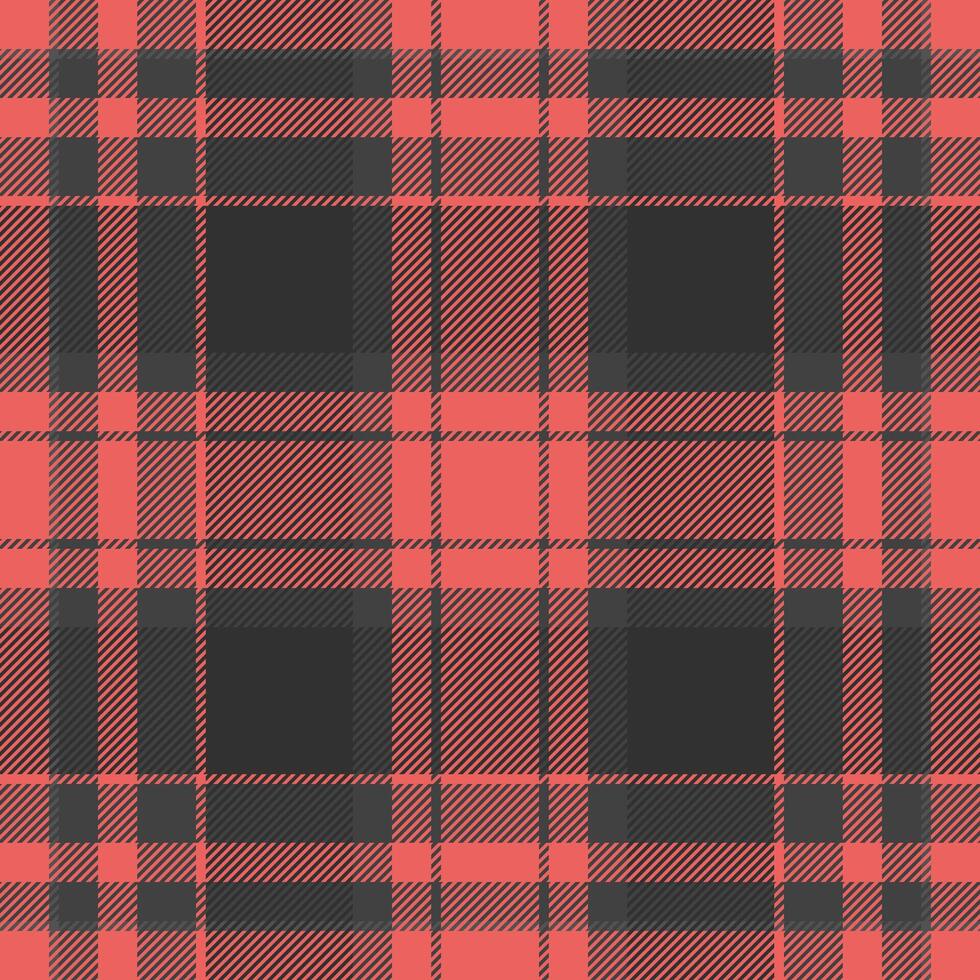 Color plaid fabric check, variation pattern tartan texture. Quality background textile seamless in grey and red colors. vector