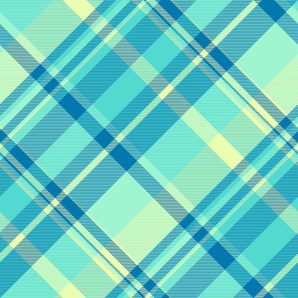 Male background check pattern, usa seamless plaid tartan. Display texture textile fabric in teal and cyan colors. vector