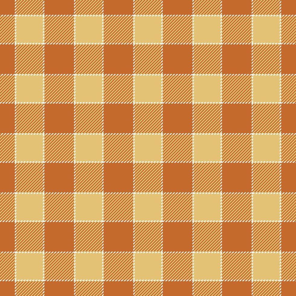 Color seamless fabric, rectangle texture textile tartan. Quiet pattern plaid check background in orange and amber colors. vector