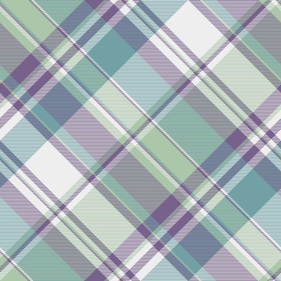 Elegant pastel plaid pattern in soft greens, purples, and blues. Perfect for textile design, wallpaper, or website backgrounds. vector