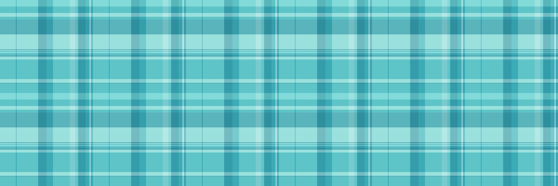 Serene teal and aqua plaid pattern. Perfect for textile design, website backgrounds, or adding a touch of calm to your projects. This repeating texture offers versatility and visual appeal. vector