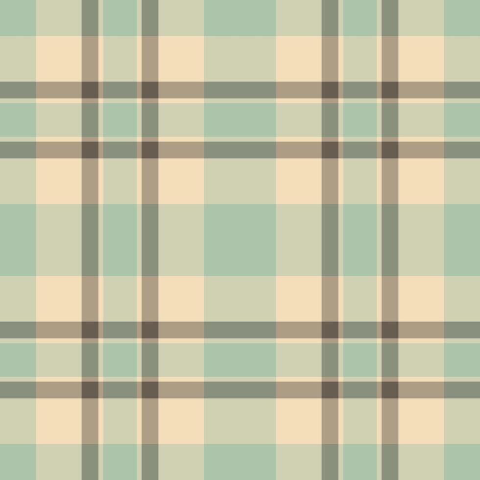 Subtle pastel plaid pattern in calming mint and beige tones. Perfect for textile design, website backgrounds, or crafting projects. Evokes feelings of serenity and understated elegance. vector