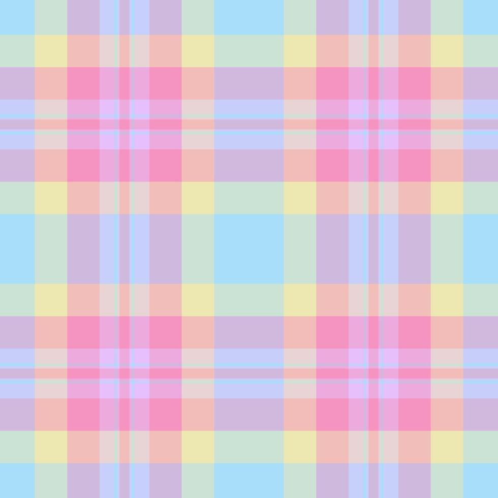 Curve textile seamless check, elementary texture pattern. Twill tartan background plaid fabric in light and cyan colors. vector