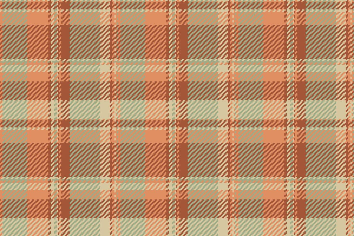 Kid plaid tartan textile, birthday fabric background check. Flowing texture seamless pattern in orange and pastel colors. vector