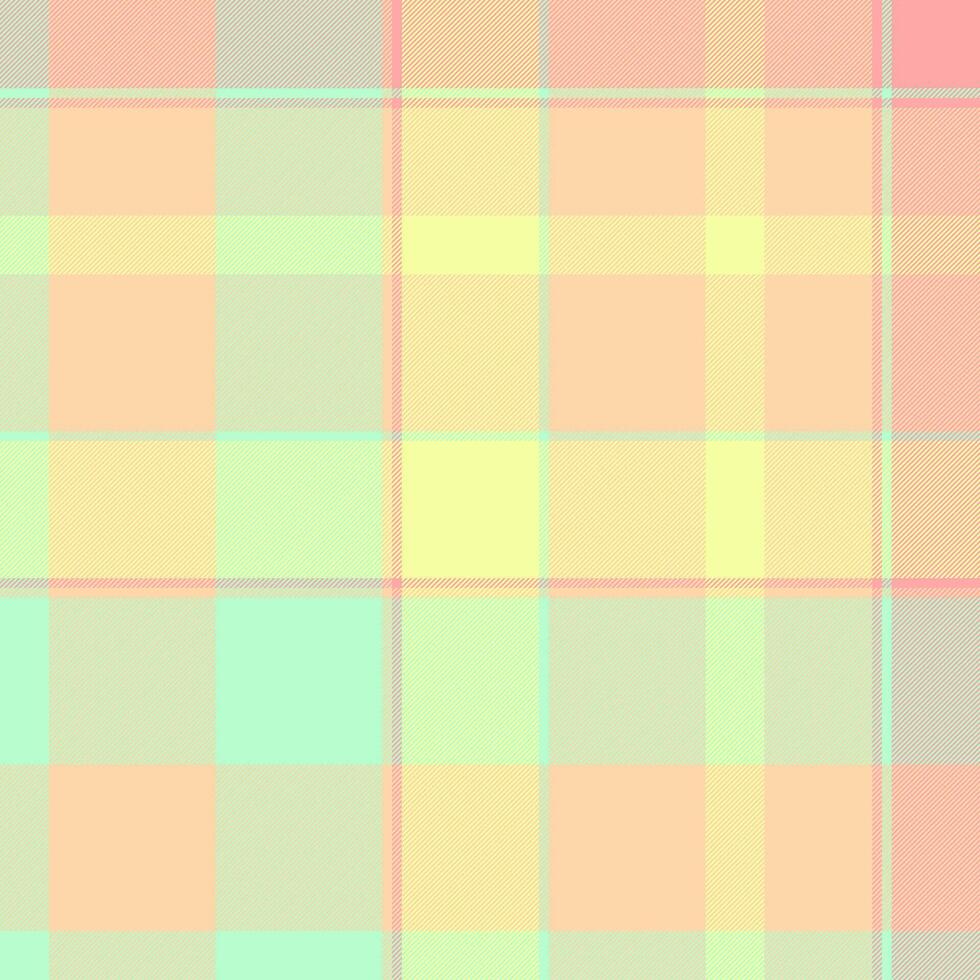 Layered textile texture pattern, delicate background seamless tartan. Curtain plaid check fabric in orange and light colors. vector
