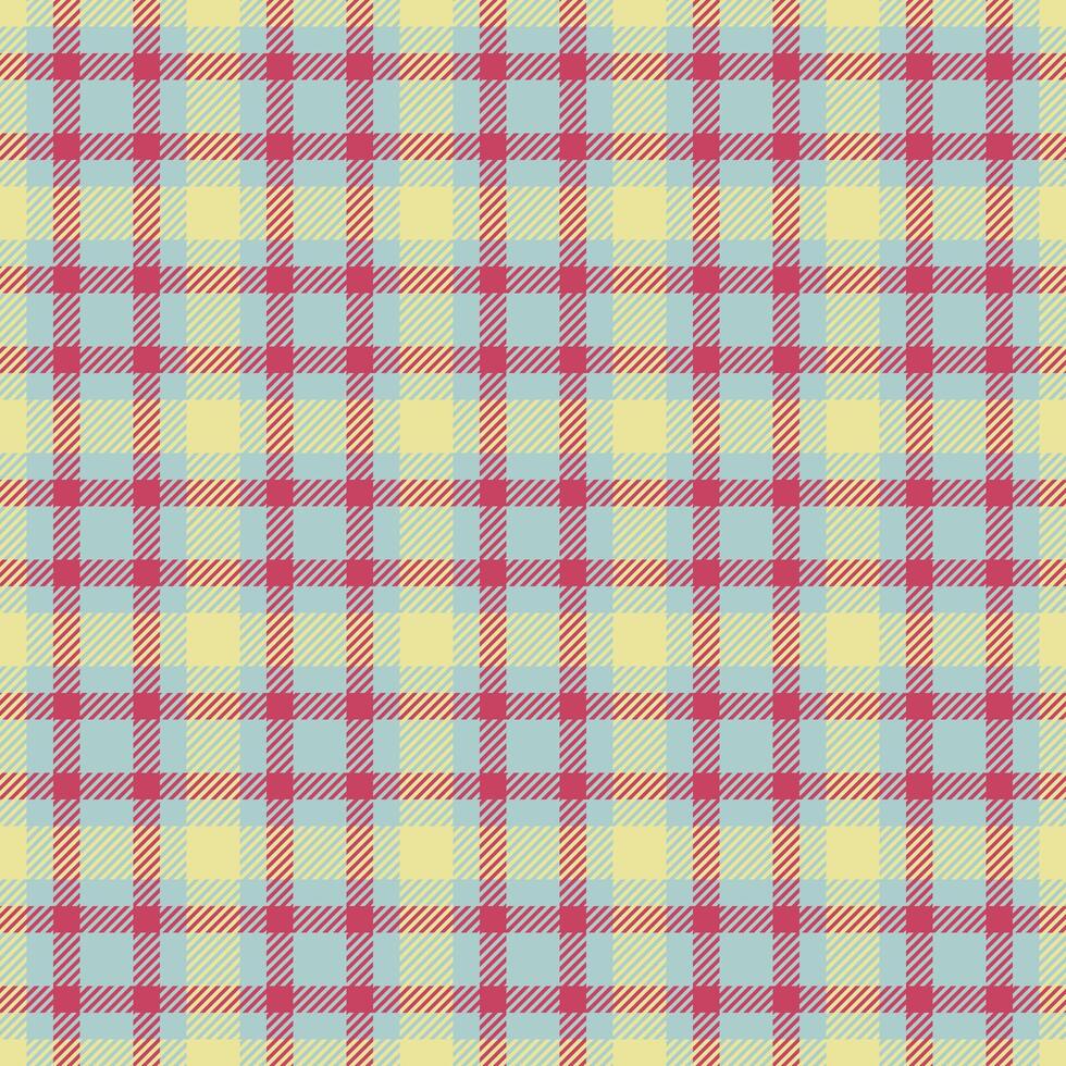 Thread tartan texture textile, christmas background seamless pattern. Indoor fabric check plaid in light and red colors. vector