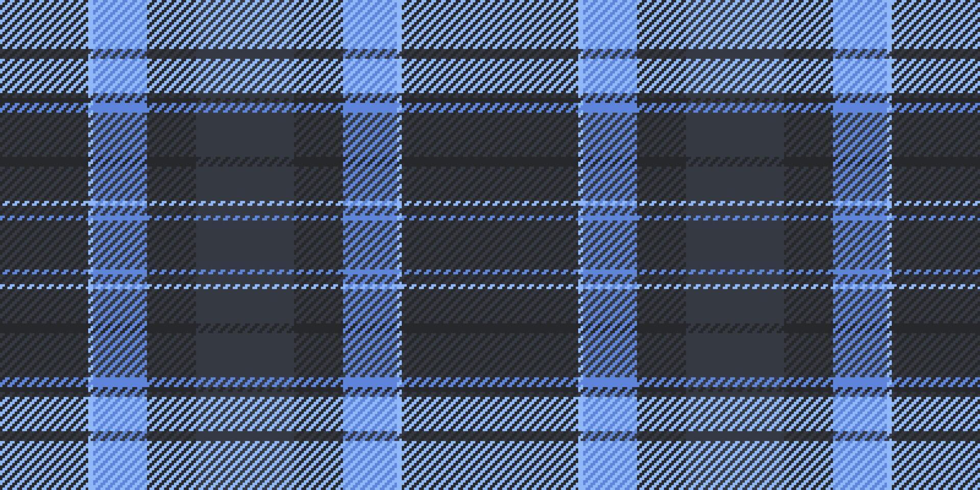 Trade tartan check fabric, newborn seamless textile . Velvet plaid pattern background texture in dark and blue colors. vector