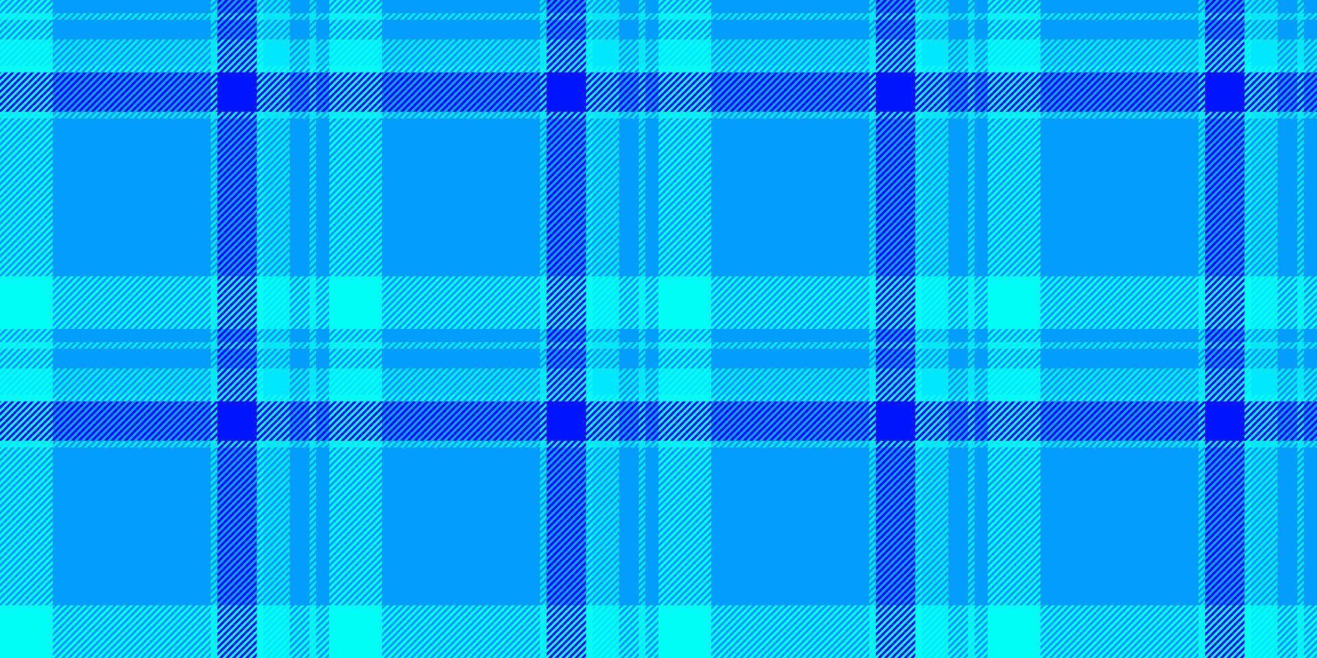 Vibrant blue plaid pattern, perfect for textile design, website backgrounds, or playful branding. This seamless texture offers a modern, energetic feel, representing themes of optimism and freshness. vector