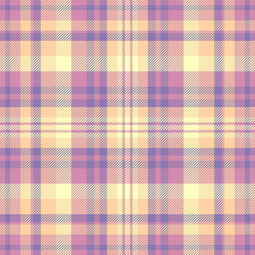 Thread textile pattern background, post check fabric . Cell plaid texture tartan seamless in pink and orange colors. vector