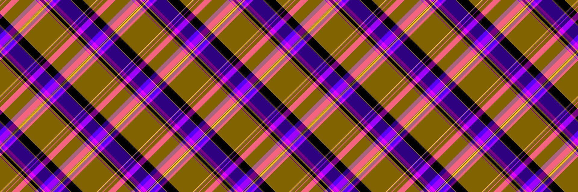 Real fabric seamless textile, cloth check texture tartan. Garment background plaid pattern in yellow and bright colors. vector