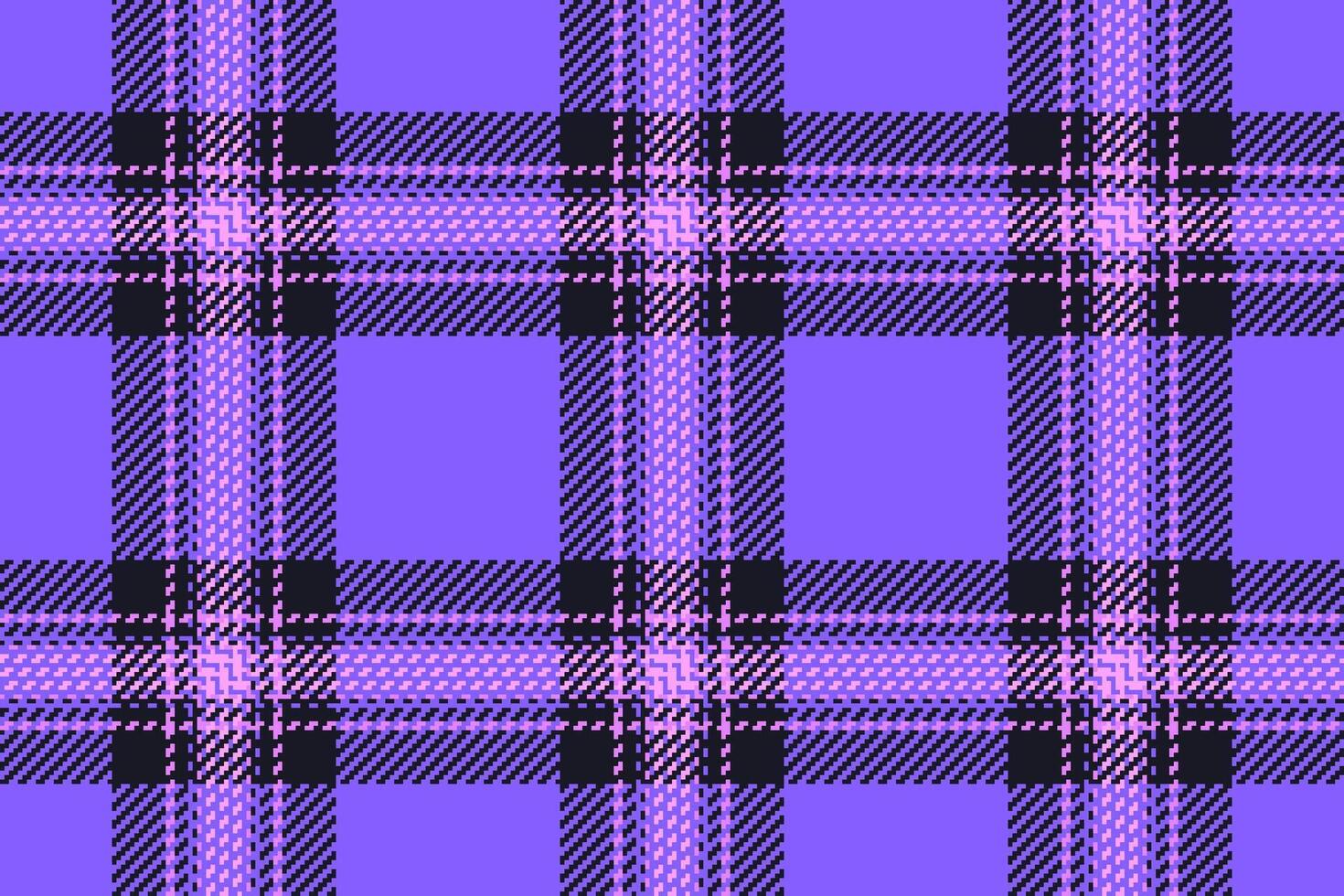 Softness texture background, thread textile seamless pattern. Rough tartan fabric plaid check in indigo and black colors. vector