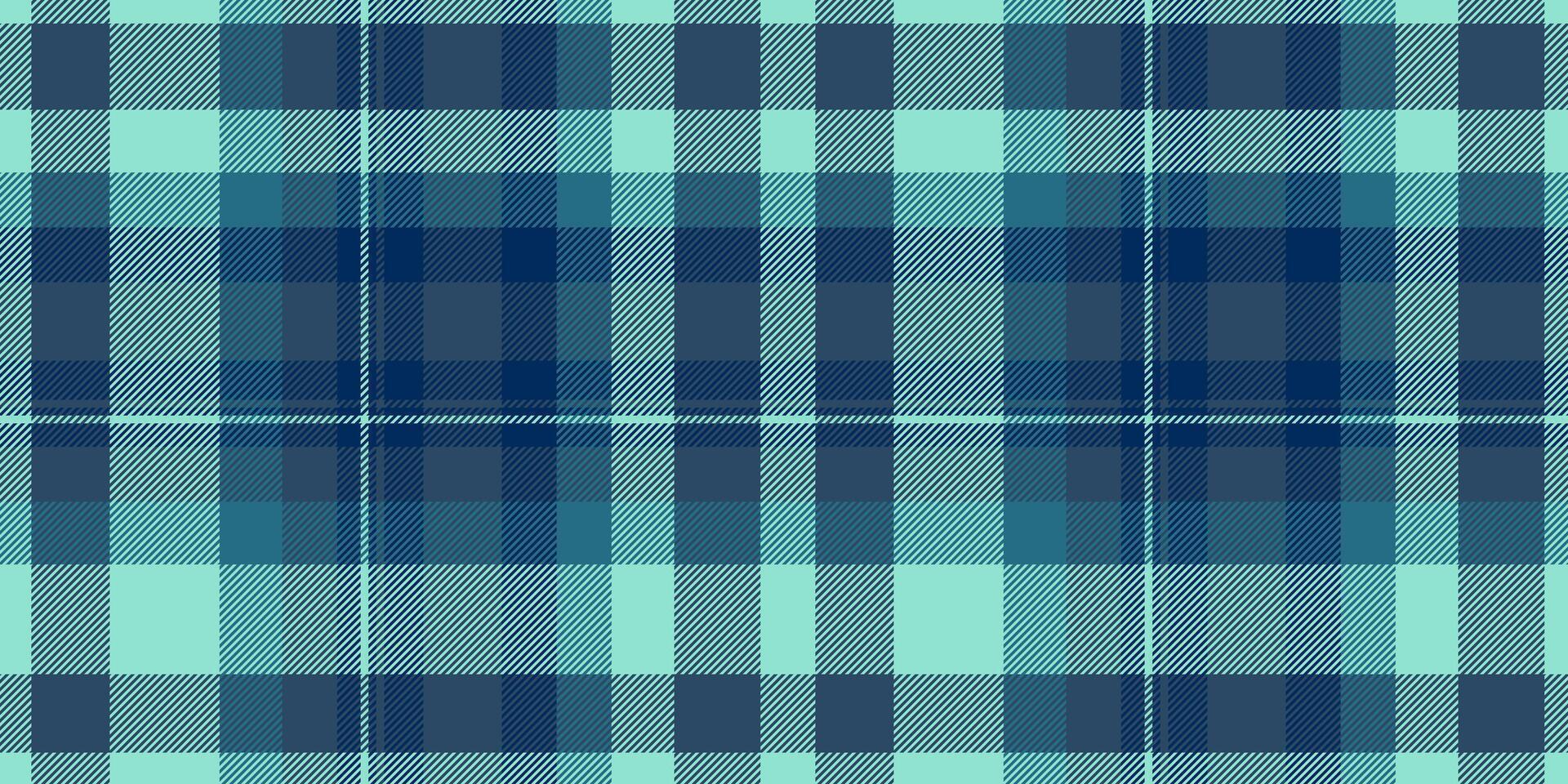 Seamless teal and navy plaid pattern. Perfect for textile design, website backgrounds, or fashion projects. The cooltoned design evokes a sense of calm and sophistication. vector