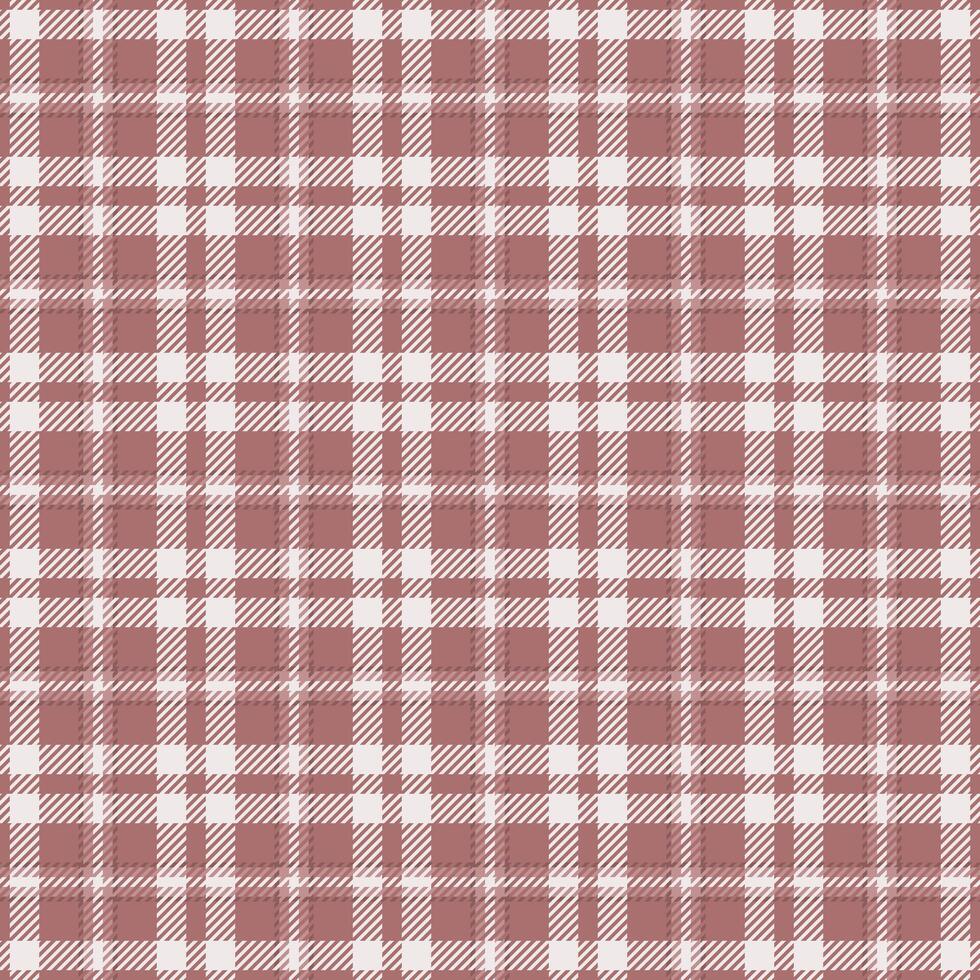 Curved seamless background tartan, daisy fabric check . Fashioned texture plaid textile pattern in red and white colors. vector