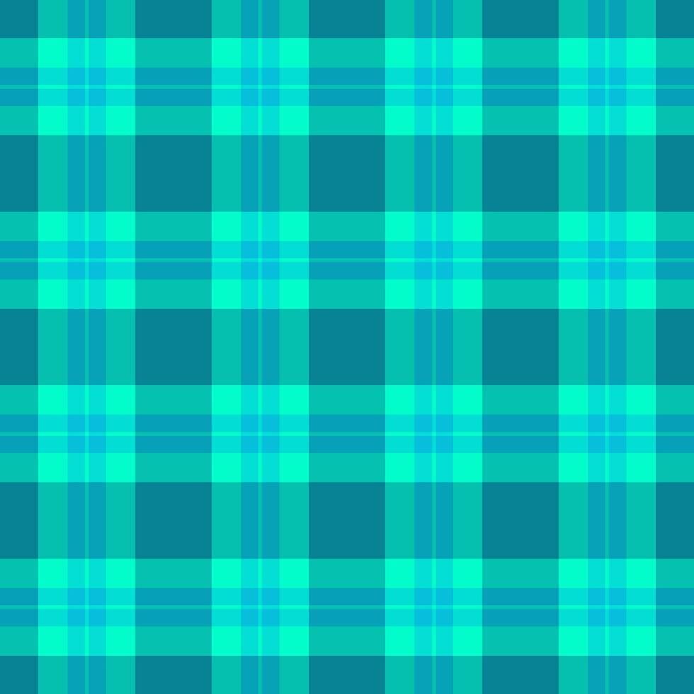 Vibrant teal and turquoise plaid pattern. Perfect for textile design, website backgrounds, or creating a fresh, modern aesthetic. vector