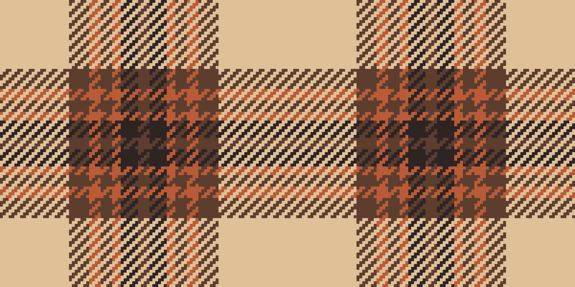 Fire tartan pattern fabric, oriental seamless texture check. Event textile background plaid in orange and dark colors. vector