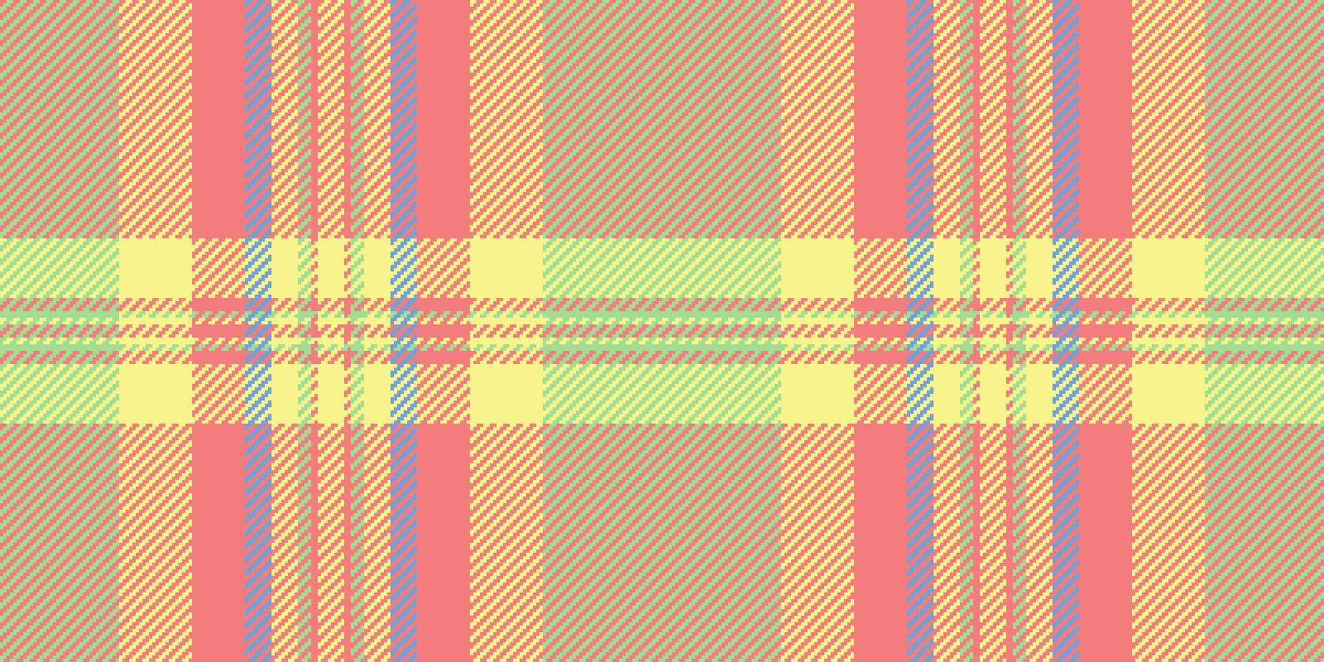 Vibrant pastel plaid pattern, perfect for textile design, website backgrounds, or seasonal branding. This cheerful, modern design evokes feelings of warmth and optimism. vector